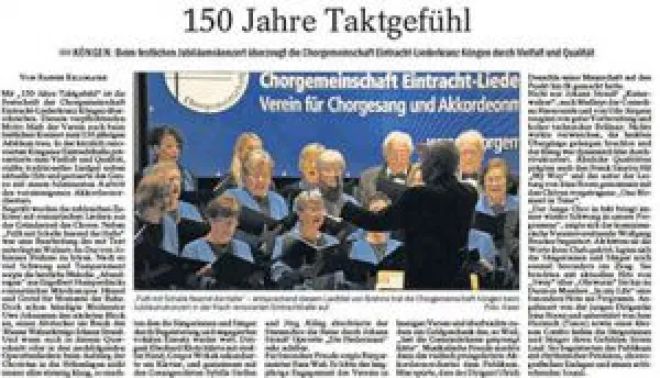 150 Jahre Taktgefühl - Festliches Jubiläumskonzert in der Eintrachthalle