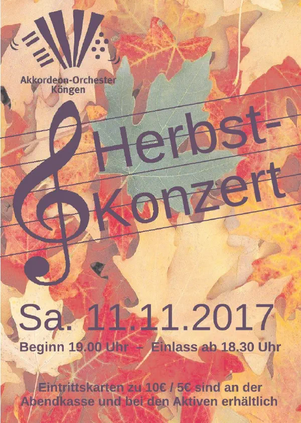 Buntes Akkordeon-Herbstkonzert in der Eintrachthalle