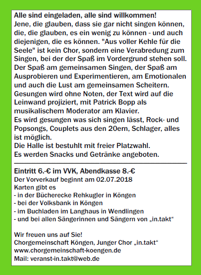 flyer rückseite aus voller kehle