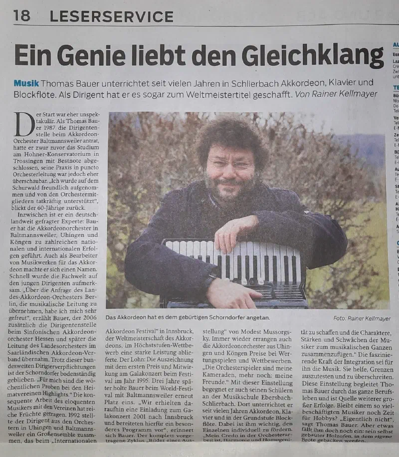 Bericht über unseren Dirigenten Thomas Bauer