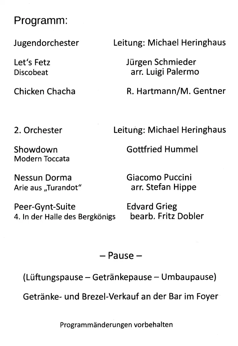 programm teil 1 herbstkonzert 2021