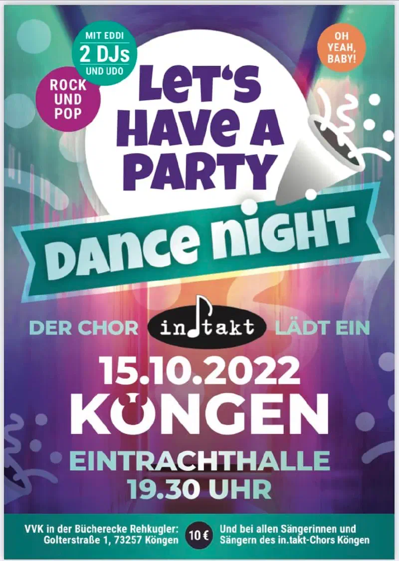 Plakat zur Dance Night