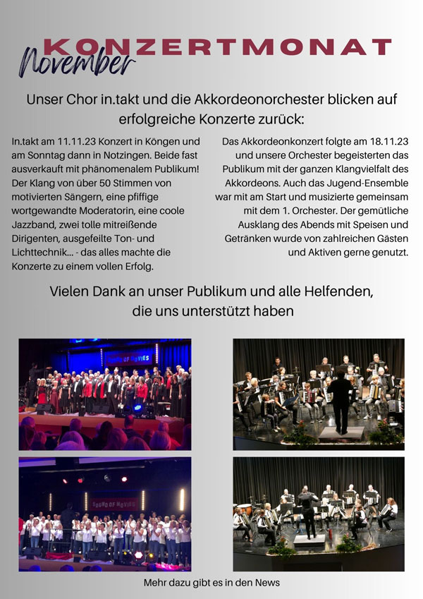 Rückblick Konzertmonat November