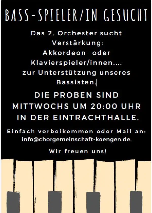 Verstärkung für unser Mittwochs-Orchester gesucht!