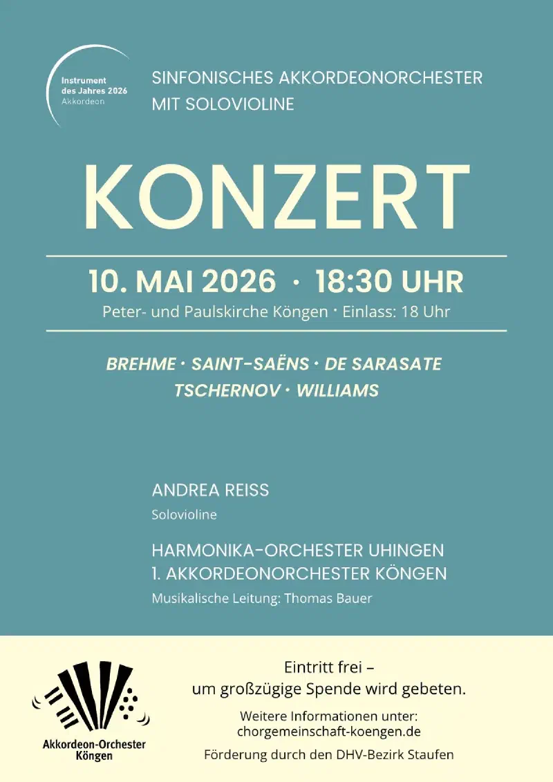 Flyer - Sinfonisches Akkordeonorchester mit Solovioline